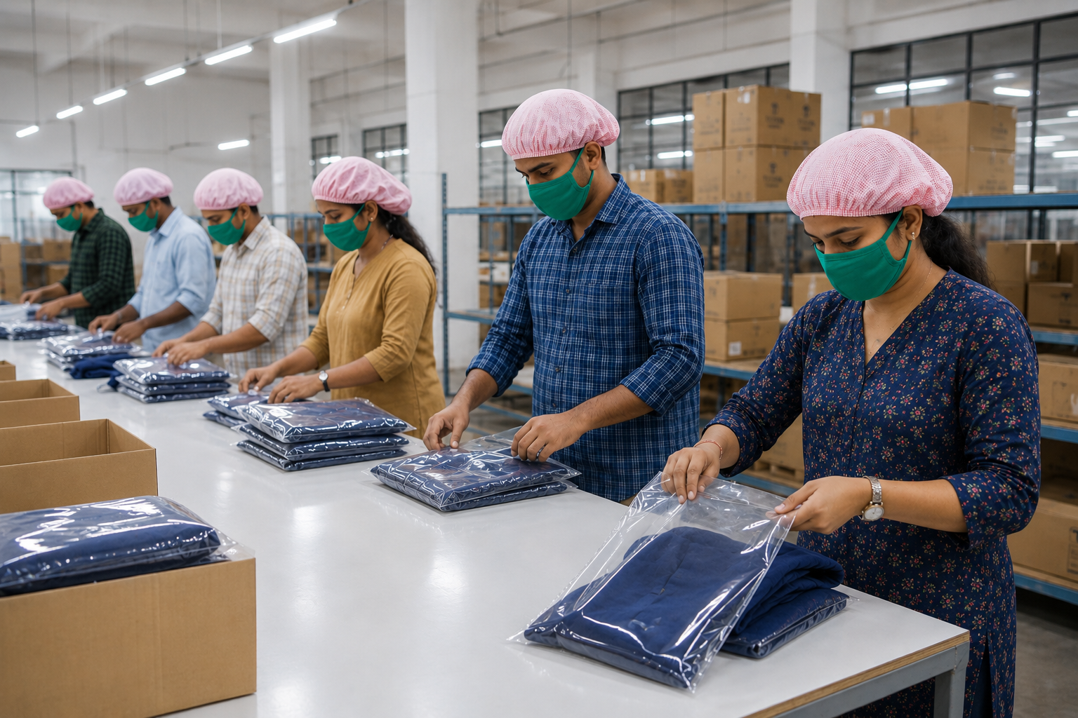 Garment Packing and Cartoning Area